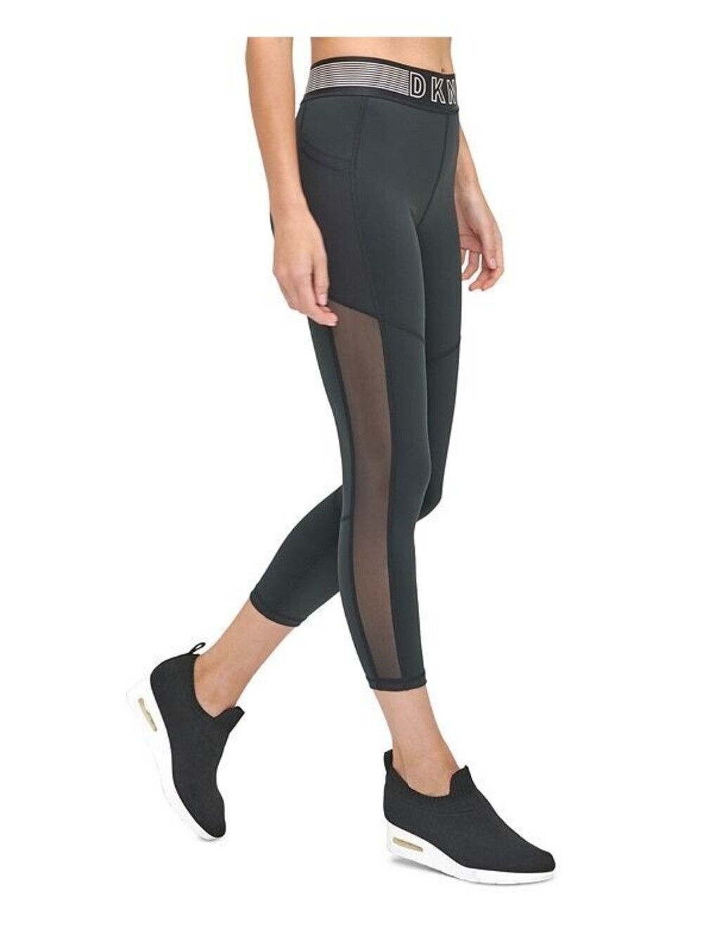 DKNY Womens Sport Mesh-Trimmed High-Waist Cropped Leggings Size XS - Picture 3 of 3